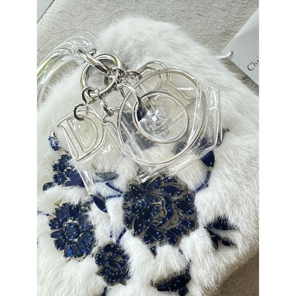 CHRISTIAN DIOR Mini Embellished Faux Fur Lady Dior Bag - Picture 13 of 15